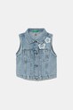 United Colors of Benetton vestă din denim pentru copii necaptusit albastru 22MHGJ00N.P.Seasonal