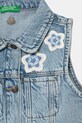 Fete United Colors of Benetton vestă din denim pentru copii 22MHGJ00N.P.Seasonal albastru