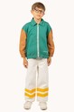 Tinycottons kurtka bawełniana dziecięca COLOR BLOCKED JACKET zielony SS25.208