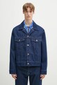 MM6 Maison Margiela geaca jeans necaptusit bleumarin SH0AM0038