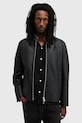AllSaints bőrdzseki HAYWARD nem bélelt fekete M057LB