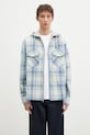 ICECREAM camasa din lana Hooded Flannel Zip Through cu modele albastru IC24435