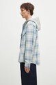 ICECREAM koszula z domieszką wełny Hooded Flannel Zip Through IC24435 niebieski SS25