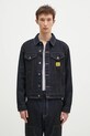 Rifľová bunda ICECREAM Oil Stained Trucker Jacket bez kapucne modrá ICW008