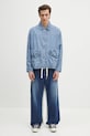 Πουκάμισο από λινό Barbour Barbour Durham Chambray Casual Jacket MCA1038 μπλε