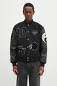 MKI MIYUKI ZOKU wool bomber jacket Patch Varsity with lining black PATCH.VARSITY.BLACK