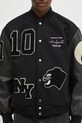 MKI MIYUKI ZOKU jacheta bomber din lana Patch Varsity negru PATCH.VARSITY.BLACK