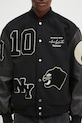 Шерстяная куртка-бомбер MKI MIYUKI ZOKU Patch Varsity чёрный PATCH.VARSITY.BLACK