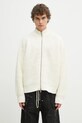 MKI MIYUKI ZOKU cardigan din amestec de lana Chuky Rib Knit Track Jacket uni bej CHUKY.RIB.KNIT.TRACK.J.
