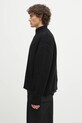 MKI MIYUKI ZOKU cardigan din amestec de lana Chuky Rib Knit Track Jacket CHUKY.RIB.KNIT.TRACK.BL negru SS25