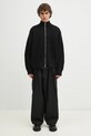 MKI MIYUKI ZOKU cardigan din amestec de lana Chuky Rib Knit Track Jacket CHUKY.RIB.KNIT.TRACK.BL negru
