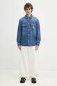 Carhartt WIP giacca di jeans Harvey Shirt Jac I033346.014L blu
