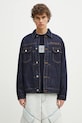 Джинсовая куртка Billionaire Boys Club Script Logo Denim Jacket без капюшона тёмно-синий B25107