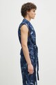 Kenzo bezrękawnik jeansowy granatowy FF55DV0026P1.DM