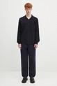 Vlnený kardigán Norse Projects Nicolai Merino Cotton Milano Jacket tmavomodrá N45.0619.7004