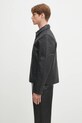 Daily Paper kurtka skórzana Silence Monogram Leather Jacket 2411001 czarny SS25