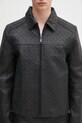 Daily Paper kurtka skórzana Silence Monogram Leather Jacket czarny 2411001
