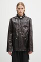 Δερμάτινο μπουφάν Wales Bonner Vision Leather χωρίς μόνωση καφέ US25LE11.LE02.899
