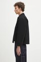 NEIGHBORHOOD kurtka wełniana Melton Zip Work Jacket 242ZANH.JKM01 czarny SS25