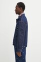 Maison Kitsuné giacca di jeans Trucker OM02103WW0081 blu navy SS25