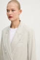 Bruuns Bazaar blazer con aggiunta di lana beige BBW4204
