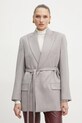 Vlnené sako Victoria Beckham 1125WJK006092A sivá SS25