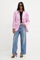 Pinko marynarka z domieszką lnu 104716.A2BP różowy SS25
