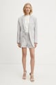 Twinset marynarka z domieszką lnu 251TP2760 szary SS25