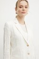 Twinset marynarka z domieszką lnu beżowy 251TT2140