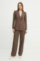 Patrizia Pepe blazer din amestec de in 2S1524.A052 maro SS25