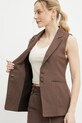 Patrizia Pepe kamizelka z domieszką lnu 2S1530.A052 brązowy