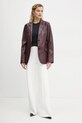 Stand Studio sacou de piele Mina 66391.7850 burgundia SS25