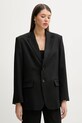 Піджак з домішкою вовни MM6 Maison Margiela чорний S52BN0136.M35153