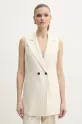 Simona Corsellini gilet tessuto beige P25CPGL003