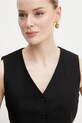 Îmbrăcăminte Weekend Max Mara vestă cu amestec de in 2515151012600 negru