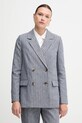 United Colors of Benetton giacca in lino misto blu navy 29KBDW033