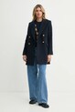 Vlněný kabát ZADIG&VOLTAIRE WWCO01218.404 námořnická modř SS25