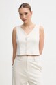 Calvin Klein Jeans kamizelka dzianina beżowy J20J225321