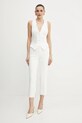 Elisabetta Franchi gilet in lino GL00552E2 bianco SS25