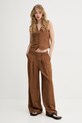 Herskind vestă cu amestec de in Double 5505840 maro SS25