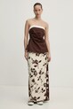 Abercrombie & Fitch bluzka lniana KI140.5047.480 brązowy SS25