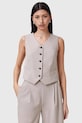 AllSaints gilet ALEIDA tessuto beige W005QC