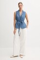 United Colors of Benetton vestă jeans 2KOWDJ00Z albastru SS25