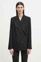 Kenzo giacca in lana tessuto nero FF52VE2589RA.99
