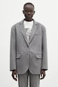 Μάλλινο σακάκι Anine Bing Quinn Blazer oversize γκρί A.01.10719