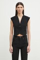 Fiorucci gilet Embroidered tessuto nero W02SPTSL289PL02BK01