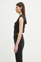 Fiorucci vestă Embroidered W02SPTSL289PL02BK01 negru SS25