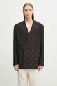 Kenzo marynarka wełniana tkanina brązowy FF55VE1309JT.90