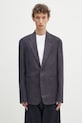 Λινό πανωφόρι Our Legacy Unconstructed Shinjuku Blazer κανονικό μωβ M2250UD