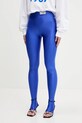 Fiorucci legginsy Electric Blue Semi-Footed Leggings z elastanem niebieski W02SMBPA372LY01BL06